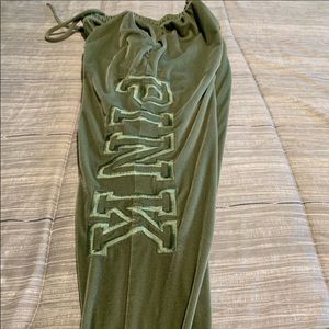 PINK Velour Sage green sweatpants